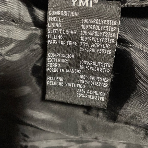 YMI Medium Black and Gold Long Winter Jacket - Picture 13 of 14